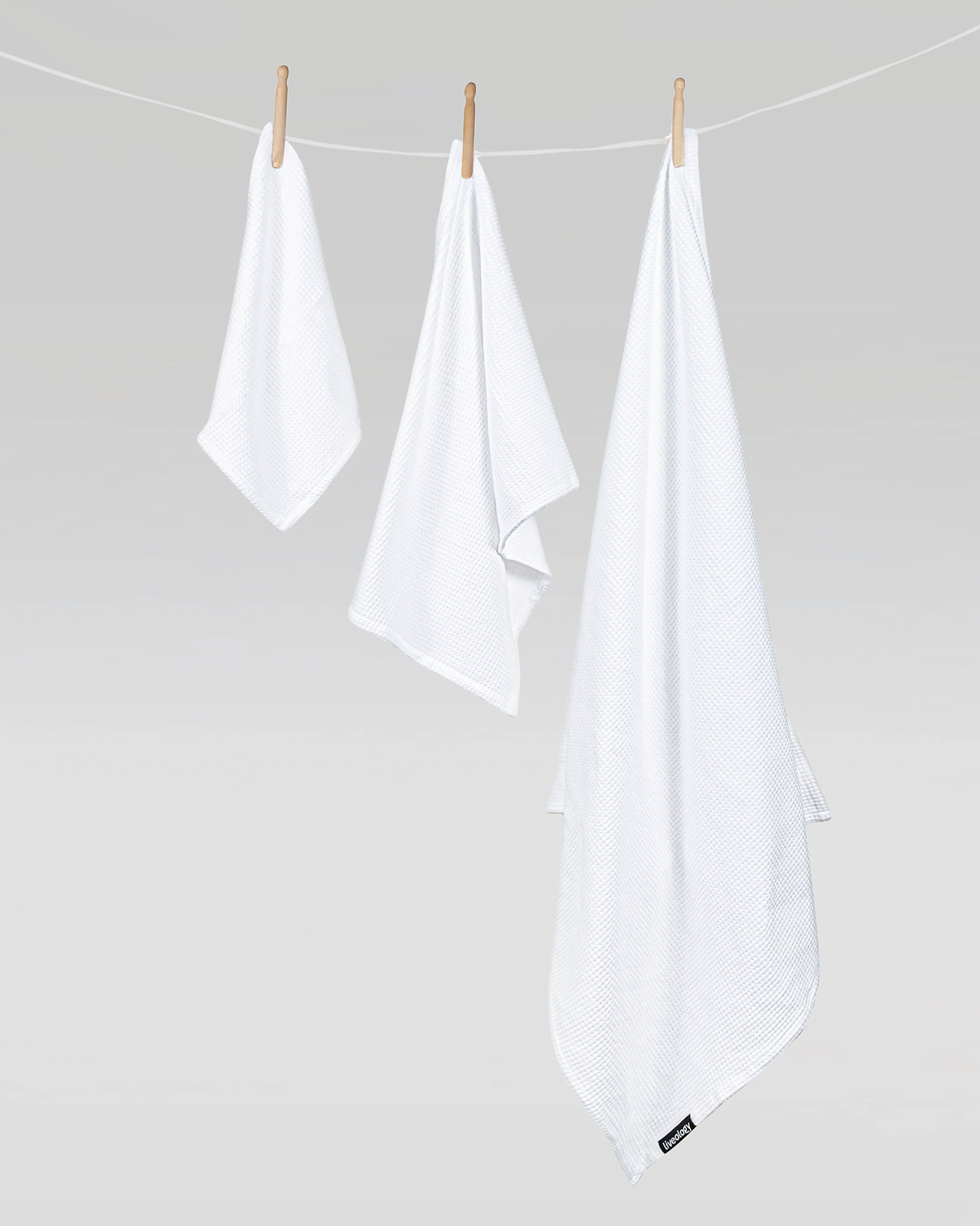 Sorrento waffle 3 pce set Bianco white