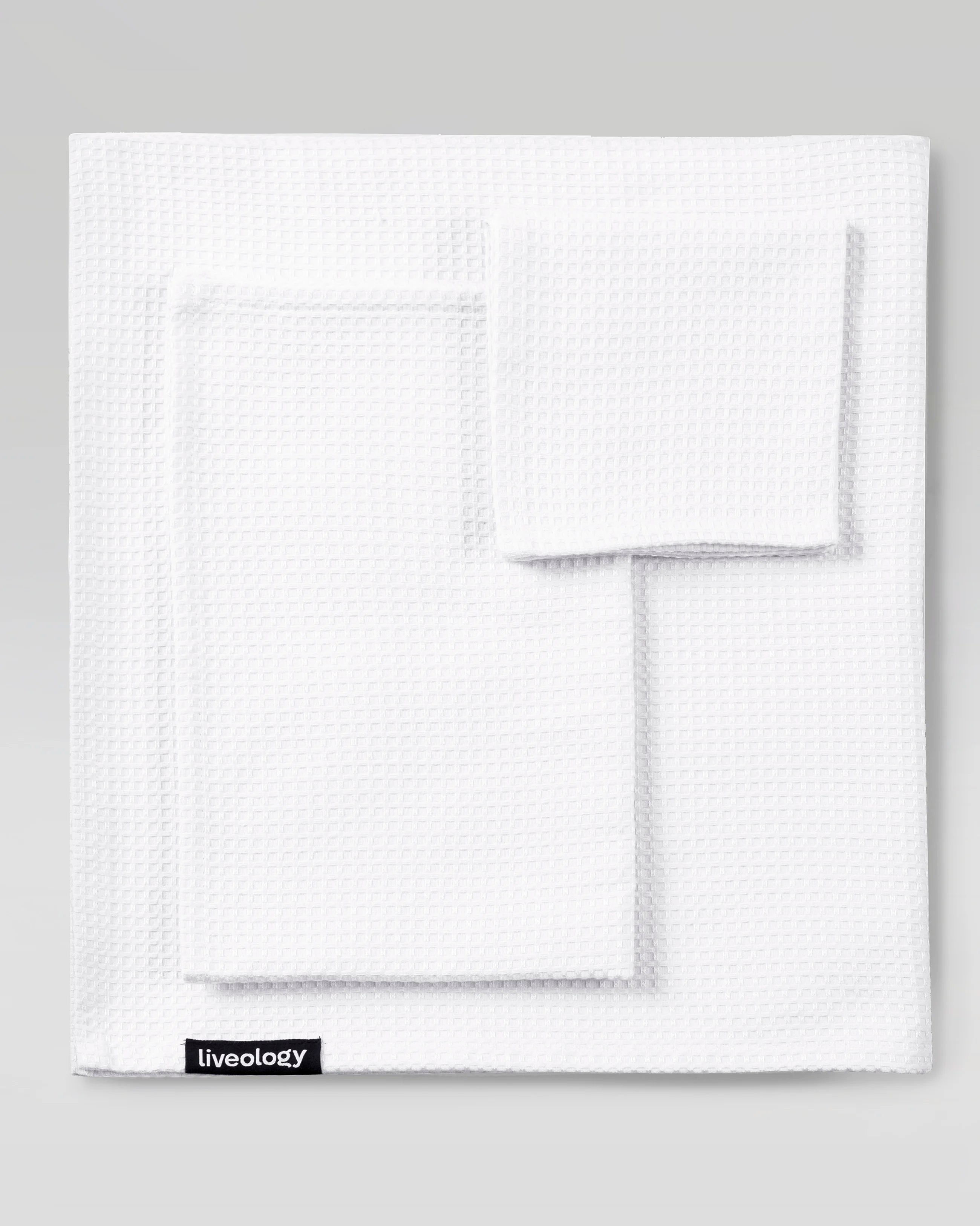 Sorrento waffle 3 pce set Bianco white