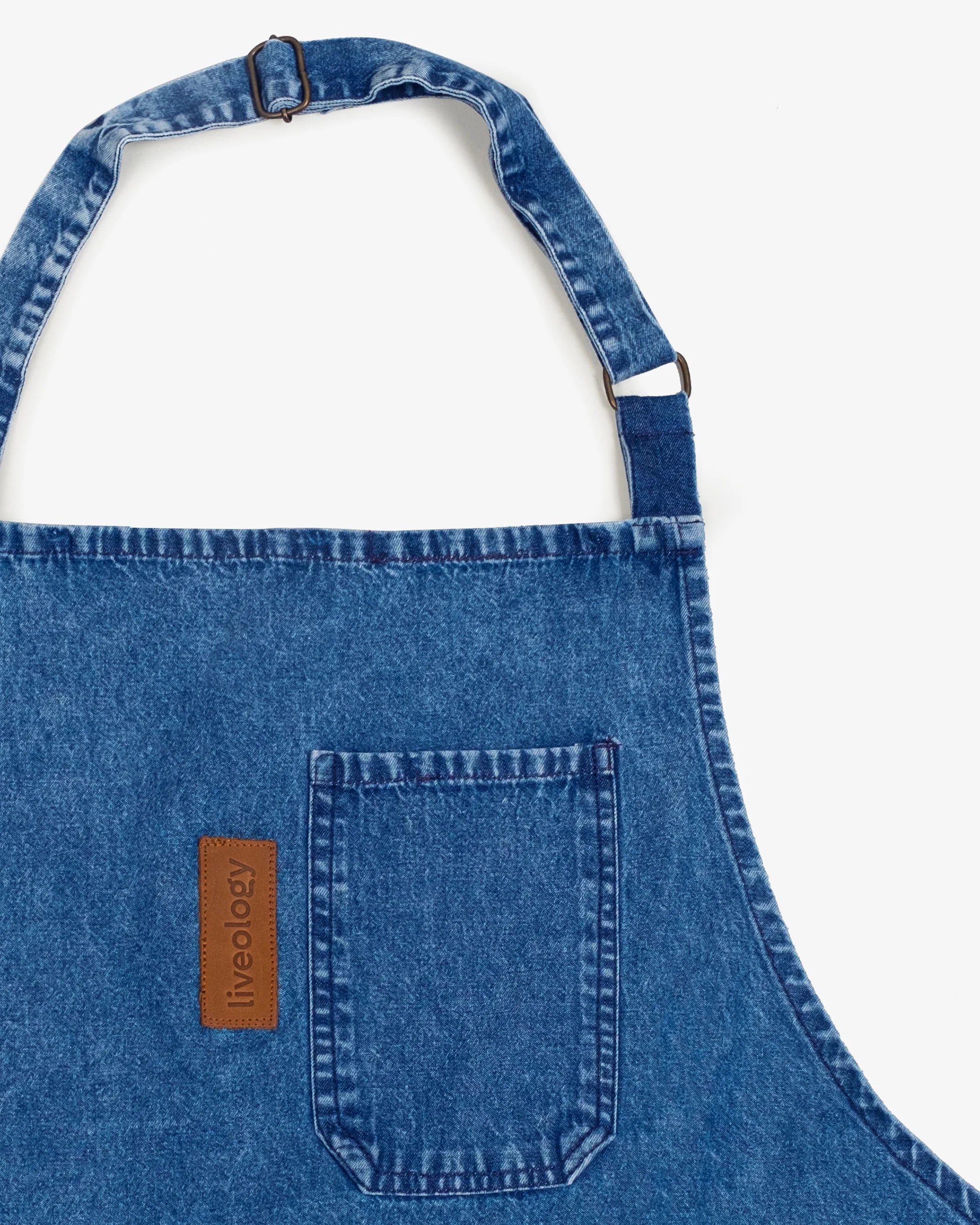 Amarilla  Split-leg Denim Apron  -  Midnight blue