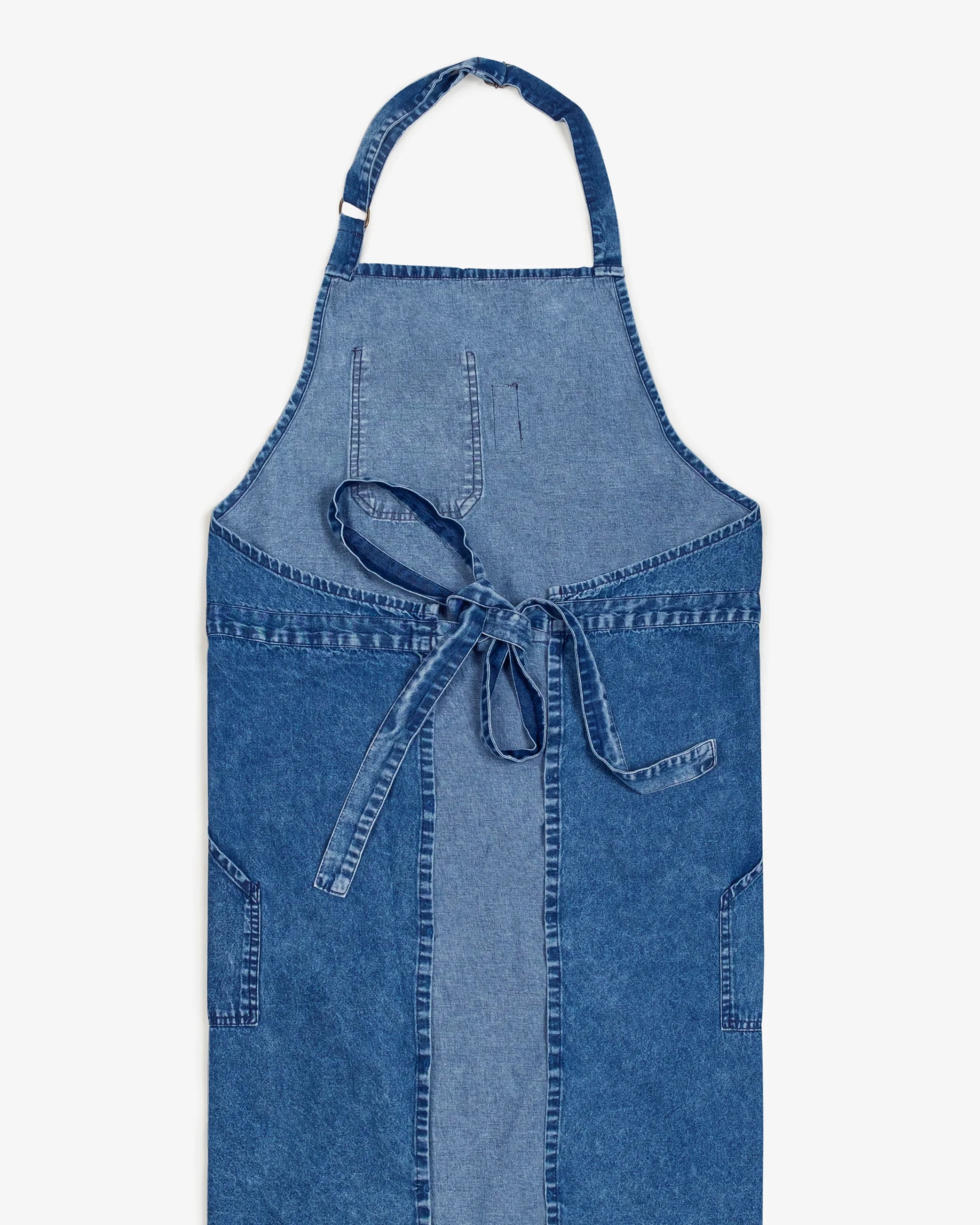 Amarilla  Split-leg Denim Apron  -  Midnight blue