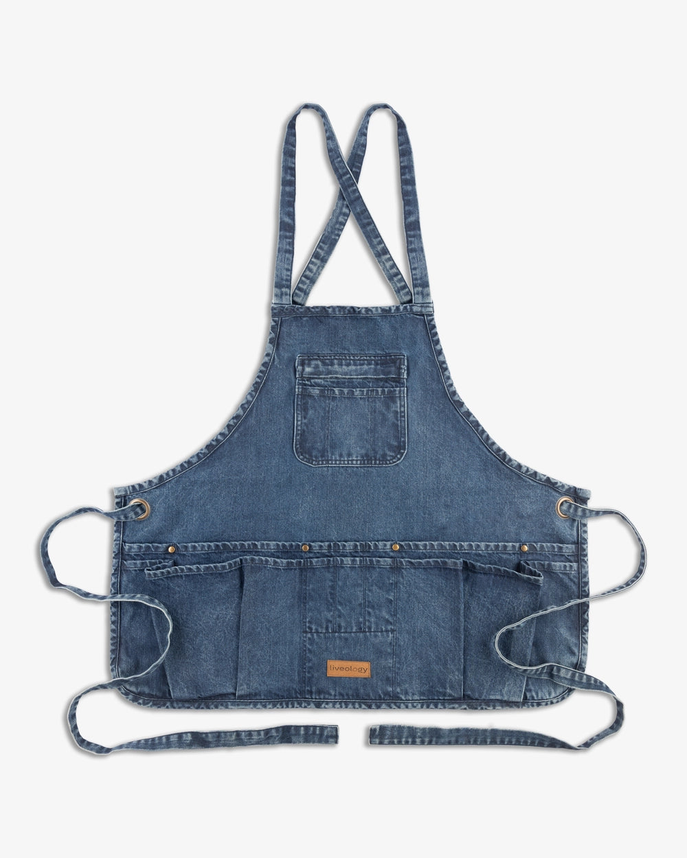 Terra cropped Apron - Vintage Blue – Liveology