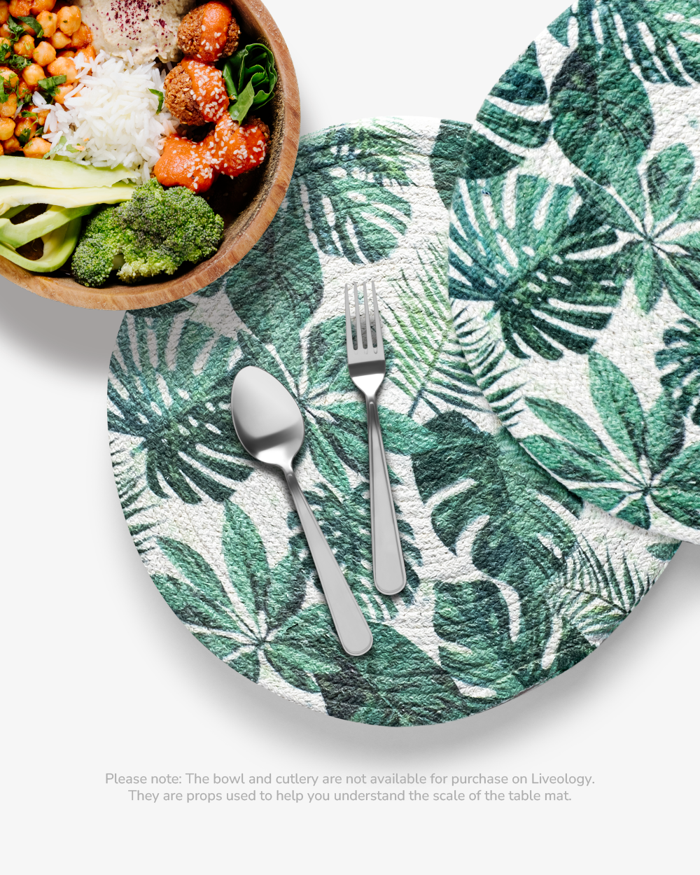 Monstrera Printed round placemats Pack of 4