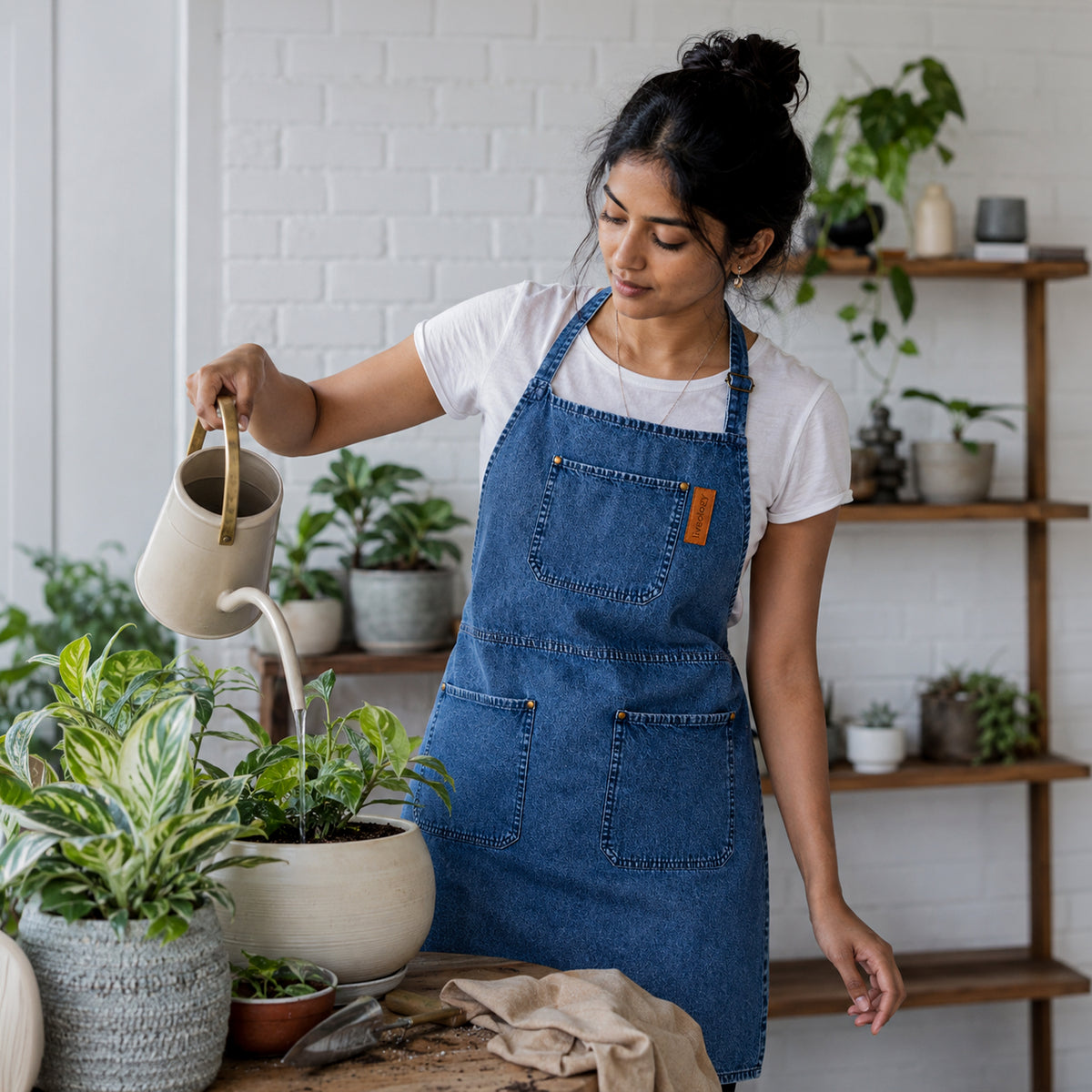 Amari Denim Apron - Midnight Blue