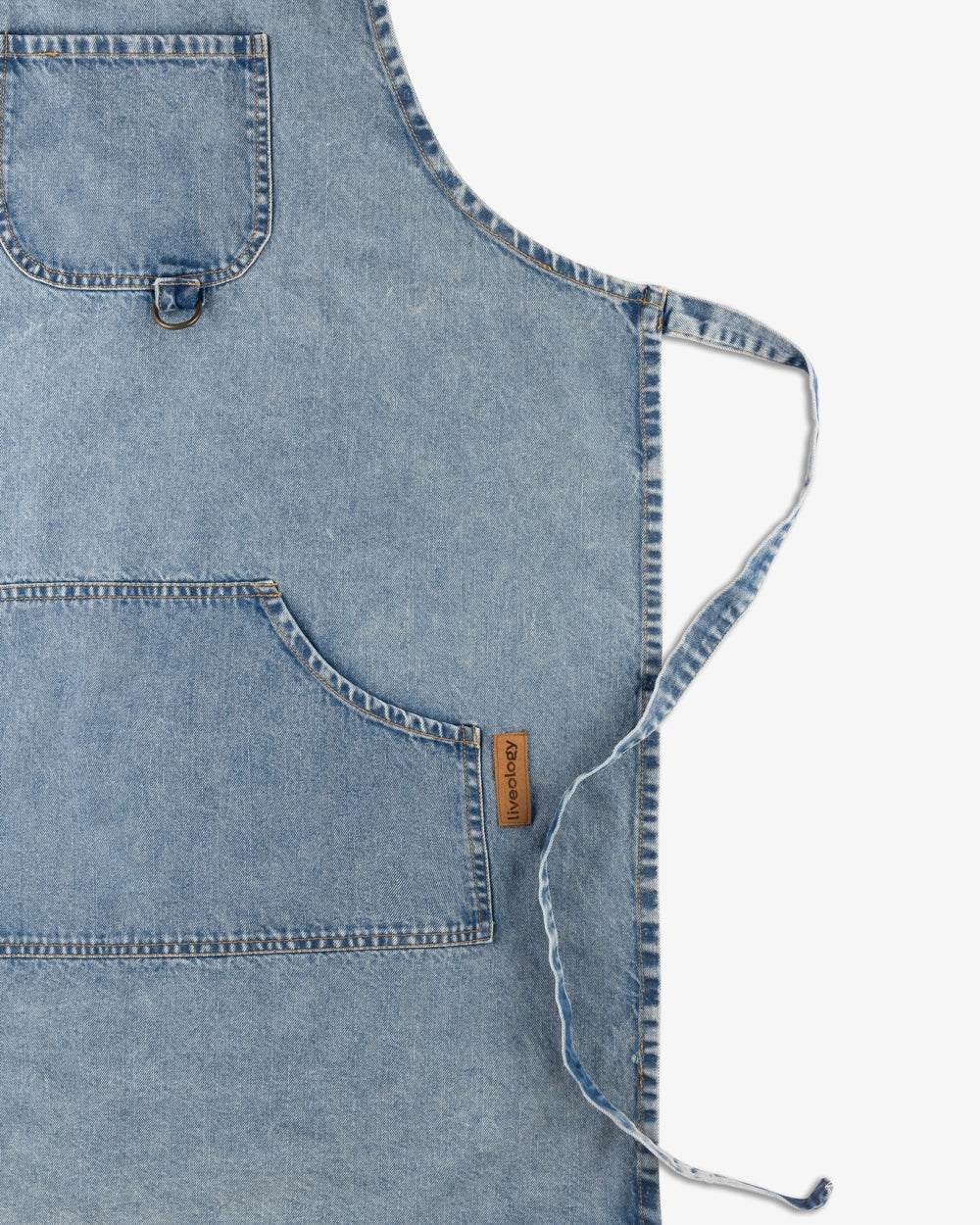 Selvedge Denim apron - Arctic blue
