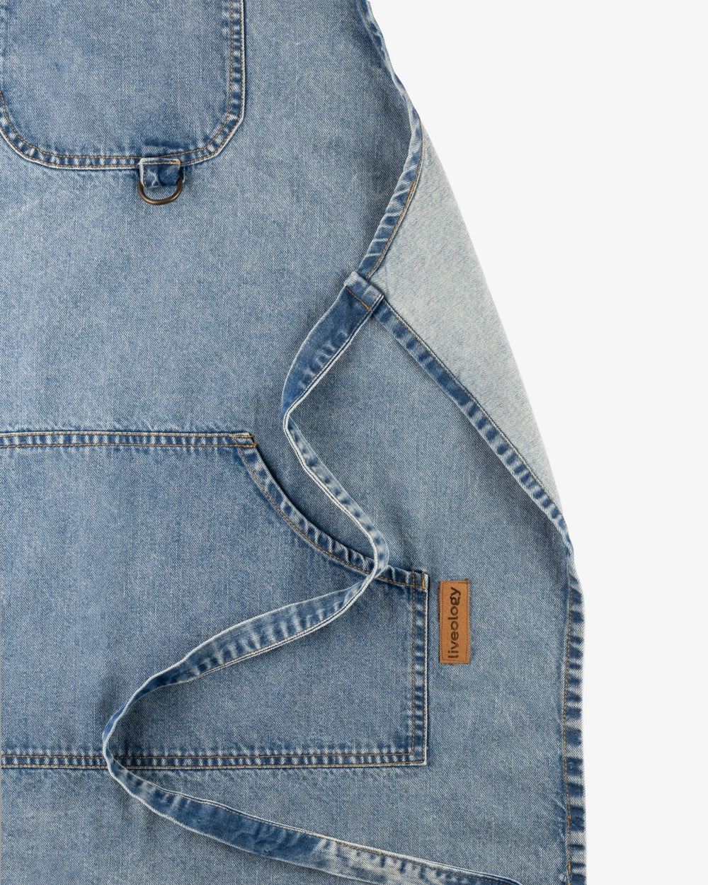Selvedge Denim apron - Arctic blue