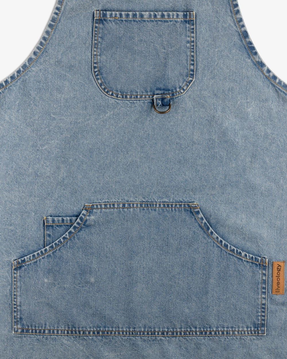 Selvedge Denim apron - Arctic blue