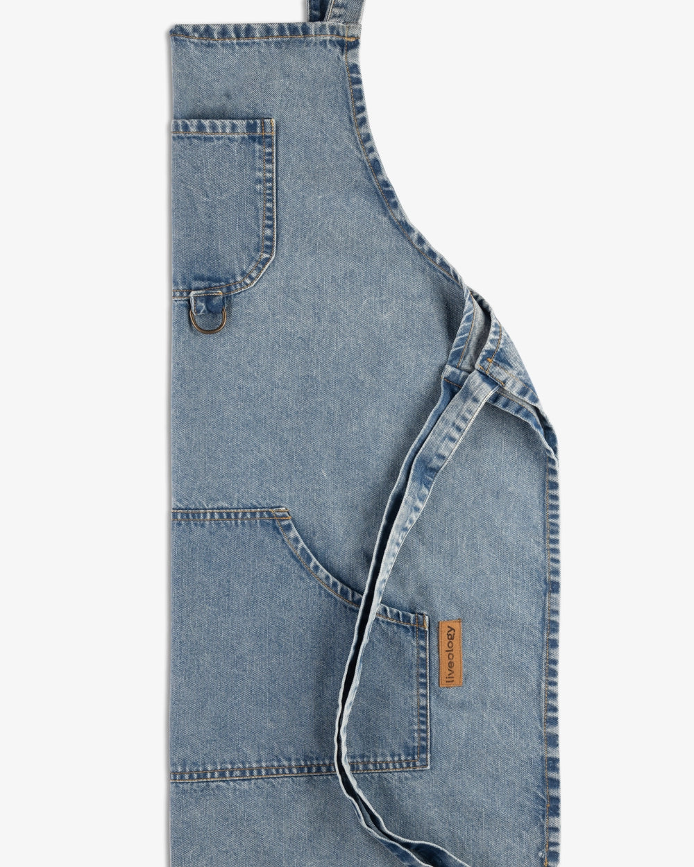 Selvedge Denim apron - Arctic blue