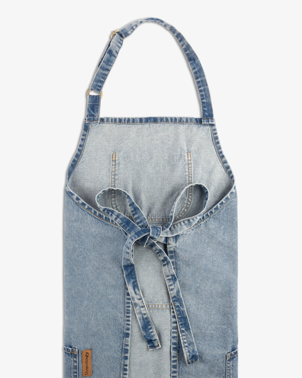 Selvedge Denim apron - Arctic blue