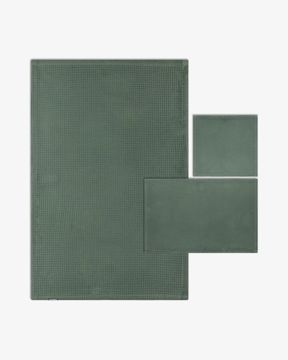 Sorrento waffle 3 pce set Forest Green