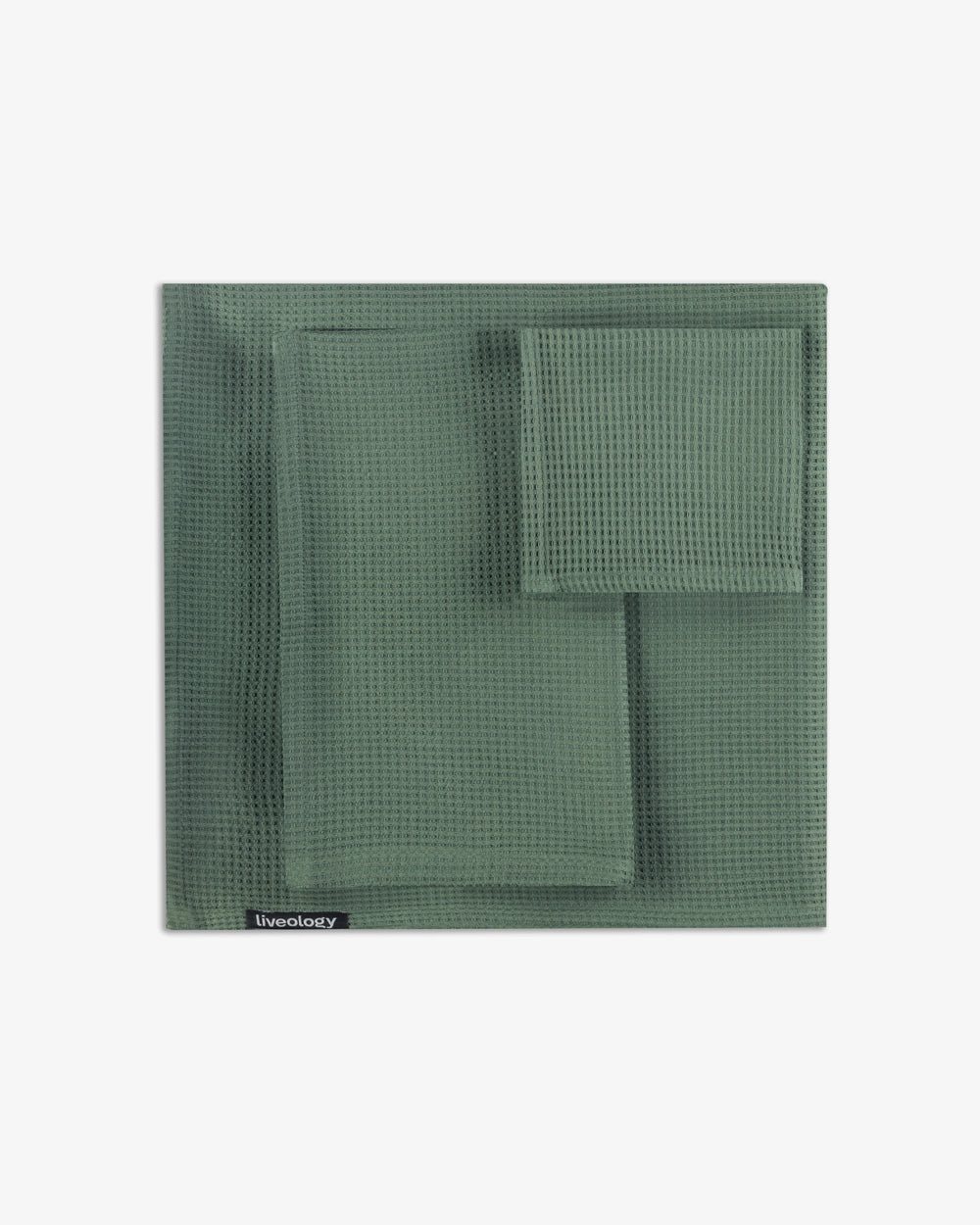 Sorrento waffle 3 pce set Forest Green